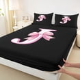 thumbnail image 4 of Erosebridal Dreamy Princess Style Kids Queen Sheet Sets,Pink Bowtie Monogrammed J Bed Set For Girly 4 Pieces, 4 of 6