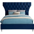 thumbnail image 3 of Meridian Furniture Kira Navy Velvet Queen Bed, 3 of 5