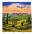 thumbnail image 2 of Ambesonne Landscape Shower Curtain, Surreal Countryside, 69"Wx70"L, Green Blue Orange, 2 of 4