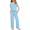 Blue, variant on Arshiner Girls Pajama Set Short Sleeve Long Pant Sleepwear Soft Shirring Lounge Set Pjs