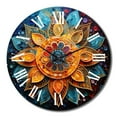 thumbnail image 4 of Designart "Pointillism Mandala Gold and Teal Yoga" Pointillism Oversized Wall Clock, 4 of 5