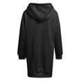 thumbnail image 4 of Robes Grande Taille Décontractées à Capuche Manches Longues Chandail en Molleton Boutonné Robe de Soleil à Cordon Noir S, 4 of 4