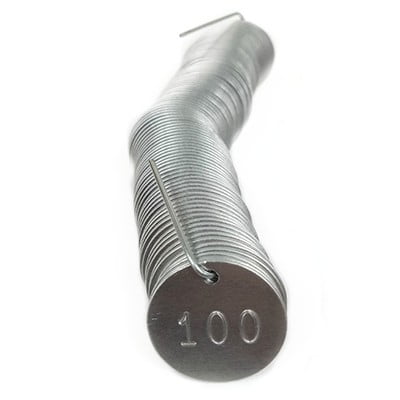1.25" Round Aluminum Tags Numbered 001 - 1,000 (Pack of 1,000 Tags)