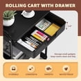 thumbnail image 2 of Rolling Cart HIDODO de 3 niveles con cajón de metal y tablero perforado negro, 2 of 7