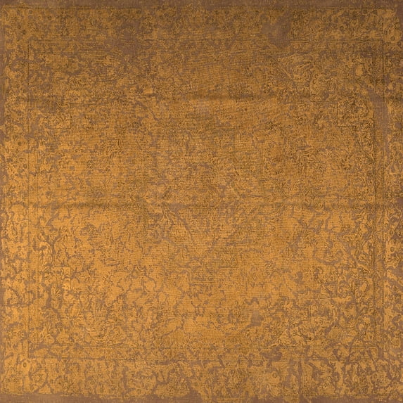 Ahgly Company Indoor Square Persian Orange Bohemian Area Rugs, 8' Square