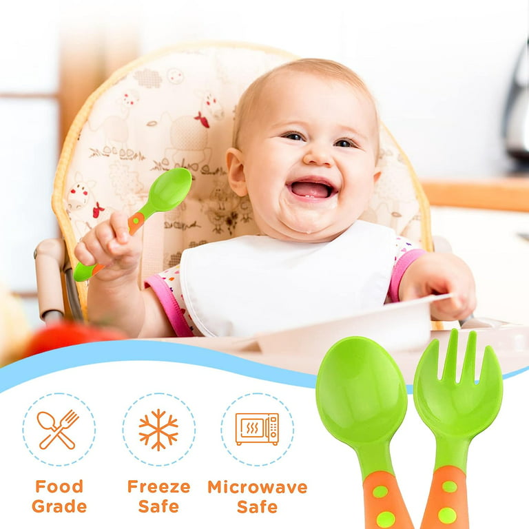 Set of Silicone Baby Spoons Infant Feeding Spoons Training Supple Spoon