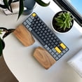 thumbnail image 4 of Walnut/Beech Wood Split Wrist Rest, Ergonomic Palm Rest for 65% Alice Mechanical Keyboard and 75% Keyboard, 4 of 5