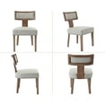 thumbnail image 6 of Guyou Mid Century Modern Dining Chairs Set of 2, Farmhouse PU Upholstered Metal Nailhead Trim Kitchen Chairs with Curved Backrest and Hardwood Legs, Light Grey, 6 of 7