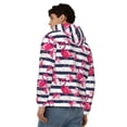 thumbnail image 4 of Naloa Dark Blue Stripes and Flamingos Men’s Hoodies, Zip up Hoodie, Sweatshirts,Hoodies for Men Sizes S-3XL-3X-Large, 4 of 5