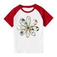 thumbnail image 1 of RXIRUCGD 2025 Vêtements d'Été pour Enfants Tout-Petits Garçons Filles Mode Mignon Col Rond Imprimé Manches Courtes Haut, 1 of 7