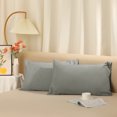 thumbnail image 6 of Unique Bargains Breathable Envelope Closure Polyester Pillowcase (2 Count) Light Gray Queen, 6 of 6