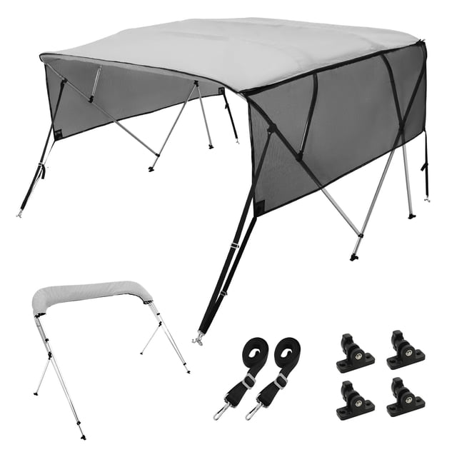 Funda Bimini Top Boat VEVOR 4 Bow de 8 pies x 1,37 m x 2,16 -2,29 m