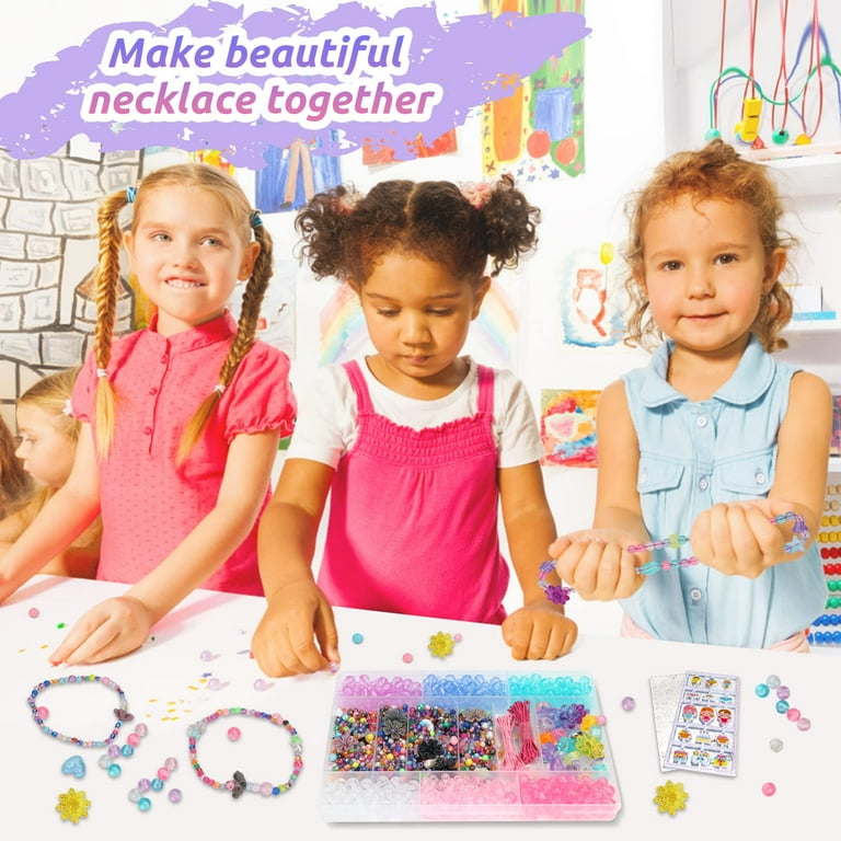 Jewellery Making Kits for Children Age 5 10 Kids Toys for Girls Age 5 6 7 8 Friendship Bracelet Making Set for Teenage Girl Age 8 9 10 11 Handmade Beads Gifts Christmas Craft Kit Birthday Presents Wal...