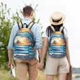 thumbnail image 4 of Disketp Ocean View Bedroom Mochila de Lona Estampada, Mochila Escolar de Viaje Ligera para Estudiantes y Portátil-Medium, 4 of 5