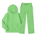 thumbnail image 4 of ITSAME Girls Fleece-Lined Outfit 2-Piece Full Zip Hoodie and Wide Leg Pants Fall Winter Warm Casual Set Size 5T, 4 of 9