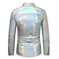 thumbnail image 3 of Stamzod Men Dress Shirt Sequins Long Sleeve Button Down Muscle Shirt Slim Fit Party Nightclub Prom Costume On Sale, 3 of 3