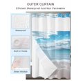 thumbnail image 2 of No Hook Shower Curtain with Snap in Liner,Blue Ocean Summer Beach Waterproof Bath Curtain Double Layers with See Through Top Window,Seascape Seaside Vacation Hotel Shower Curtains 72x72in, 2 of 9