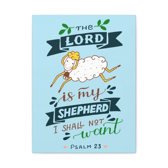 Scripture Walls Psalm 23:1-2 Bible Verse Canvas Print Ready To Hang Unframed