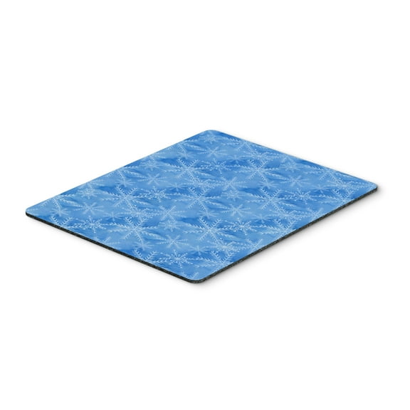 Watercolor Dark Blue Winter Snowflakes Mouse Pad Hot Pad or Trivet