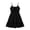 Black, variant on HBBIKVI Smocked Waist Mini Dress for Women Summer Off-Shoulder Sleeveless Fit and Flare Dress with Tiered Ruffle Hem and Front Tie Detail for Vacation Outings