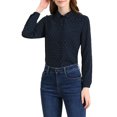 thumbnail image 5 of Allegra K Women's Point Collar Office Shirt Long Sleeve Swiss Dots Blouses, 5 of 6