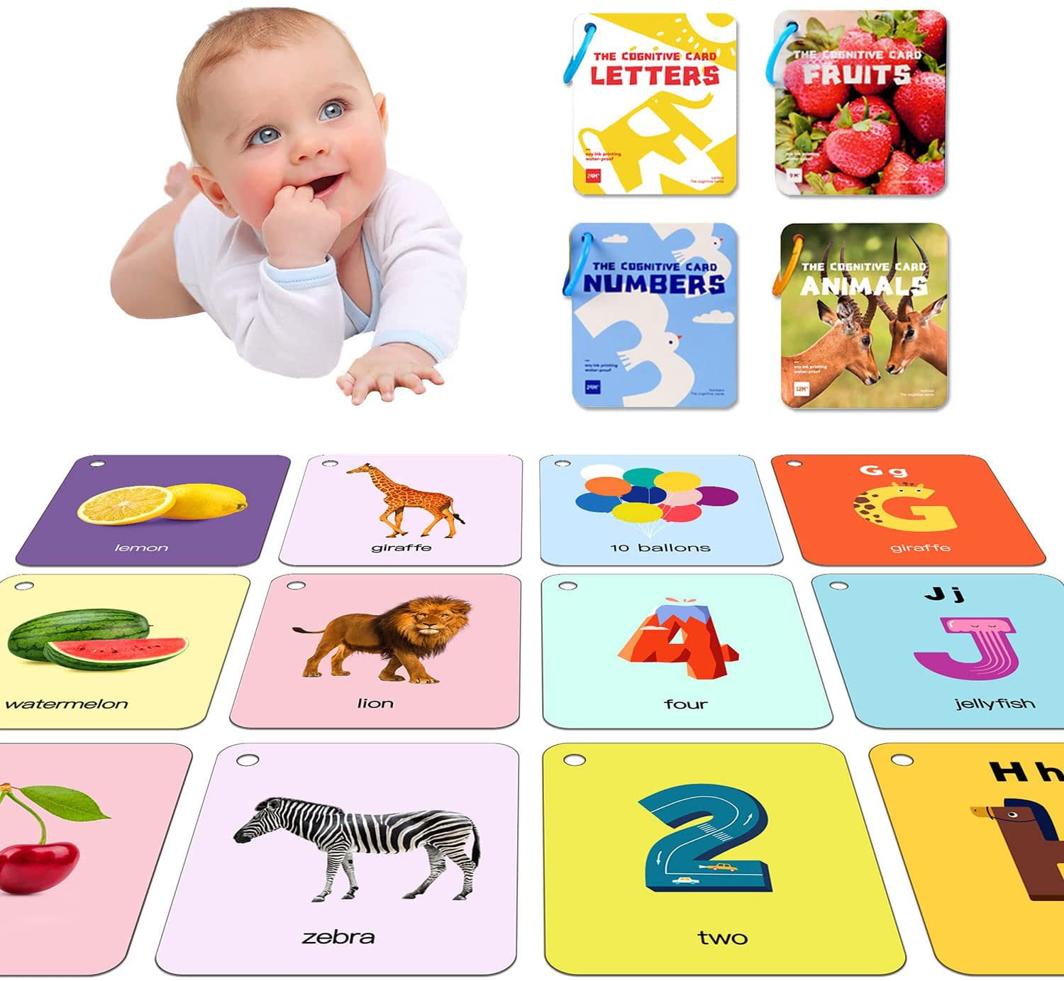 Kindergarten Flash Card Ring Set Educational Brain-Building Cognition Card 