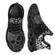 thumbnail image 1 of Zapatos planos con estampado de calavera para mujer, zapatillas informales cómodas con cordones para mujer, zapatillas de plataforma ligeras, 1 of 6