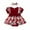 Burgundy, variant on Odeerbi Girls Floral Dress with Headband Set Infant Girls Clothes Short Sleeve Ruffle Dress Flower Stripe Wrapped Fart Suit One-piece Headband Set Burgundy 3-6 Months