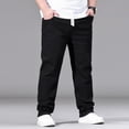 thumbnail image 2 of Tqyyweavej Men's Relaxed Fit Jeans Oversized Stretch Drawstring Cargo Denim Pants Open Bottom Casual Everyday Jeans with Pockets, 2 of 10