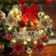 thumbnail image 1 of Fiudx Ofertas relámpago del día Corona navideña iluminada en oro, corona navideña de hierro forjado para puerta de entrada de madera, corona navideña para otoño, corona navideña para puerta de interi, 1 of 7