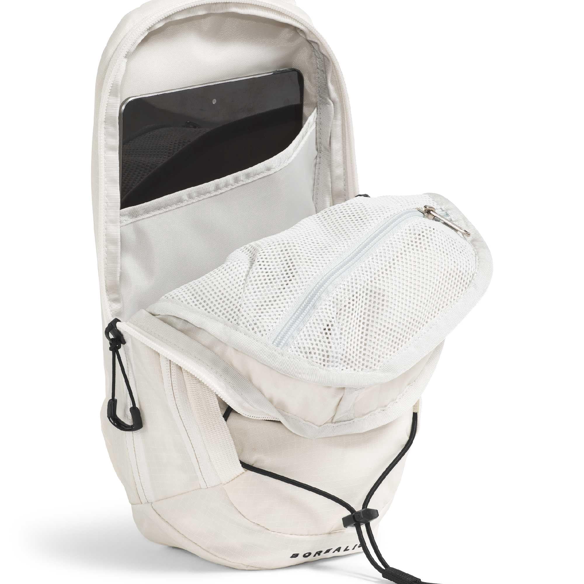 The North Face Borealis Sling Bag - Crossbody Bag, White Dune/ TNF Black, One Size