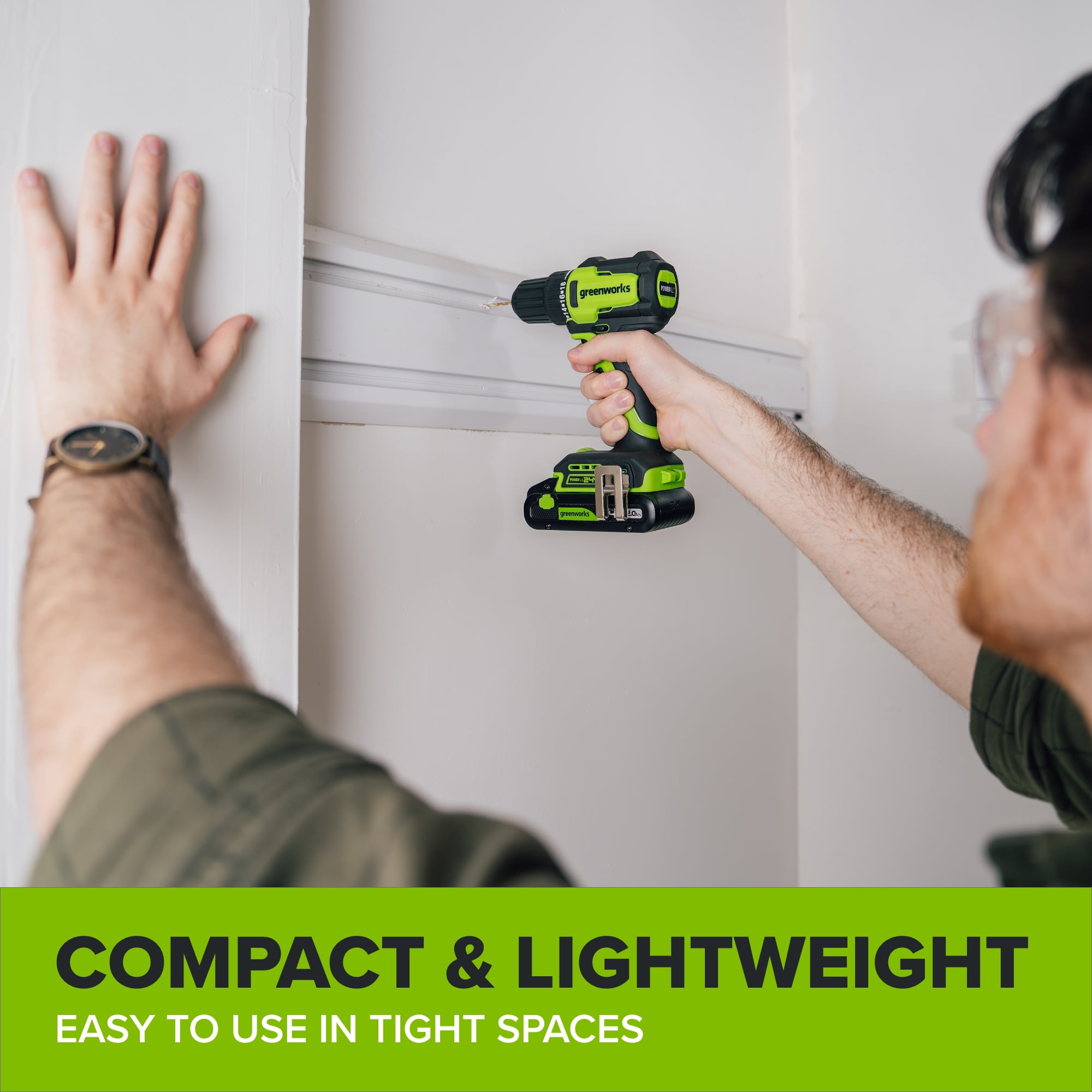 Greenworks 24V Brushless 3/8" Drill Driver with USB-C Battery, PowerAll