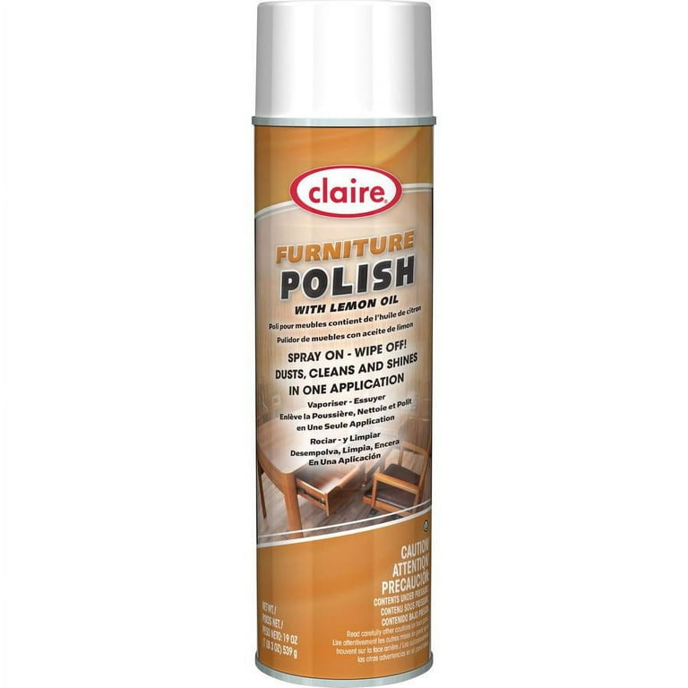 Claire Multi-Surface Furniture Polish - 19 oz (1.19 lb) - Fresh Lemon Scent - 12 / Carton - Dust-free, Pleasant Scent, Easy to Use - Brown Claire Multi-Surface Furniture Polish - 19 oz (1.19 lb) - Fresh Lemon Scent - 12 / Carton - Dust-free, Pleasant Scent, Easy to Use - Brown