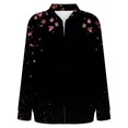 thumbnail image 5 of Bovemsi Women's Floral Bomber Jacket 2025 Causal Zip Up Coats Long Sleeve Stand Collar Fall Jackets Lightweight Outerwear Tops Light Jackets, 5 of 6