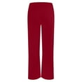 thumbnail image 4 of Baqcunre Wide Leg Pants For Women Women'S Wide Leg Pants Casual Comfy High Waist Pants Flare Pants Womens Pants Wine XXL, 4 of 7