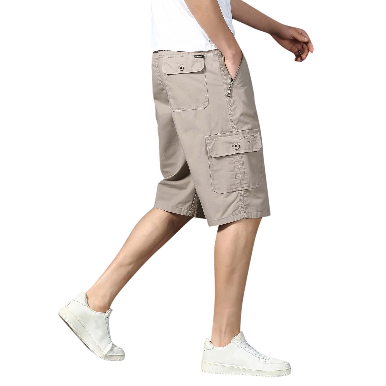 Elliotts Navy 3/4 Elastic Waist Cargo Shorts - Lowes Menswear