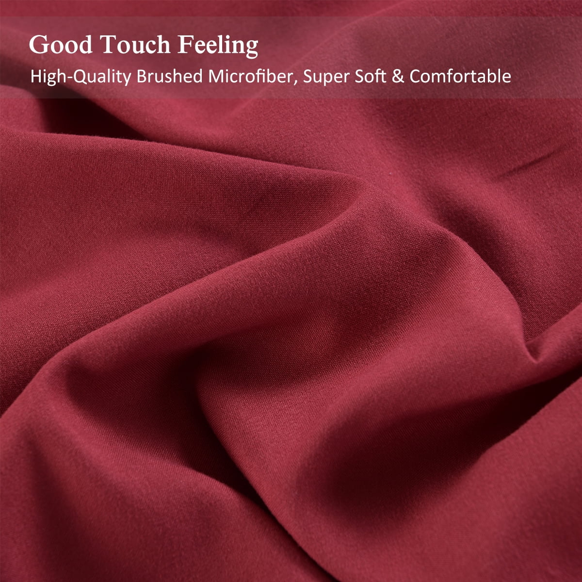 JML Bedding Queen Bed Sheets Set - 6 Piece Bedding - Brushed Microfiber 100% Polyester - Shrinkage and Fade Resistant - Easy Care (Queen, Burgundy)