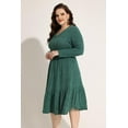 thumbnail image 4 of CASSIE LIZ Plus Size Womens Dresses Casual Green Glitter Fall Sweater Dresses Fashion Midi Elastic Waist Long Sleeve Party Sequin Elegant V Neck Loose Fit Winter Dress with Pocket XL 14W 16W, 4 of 7