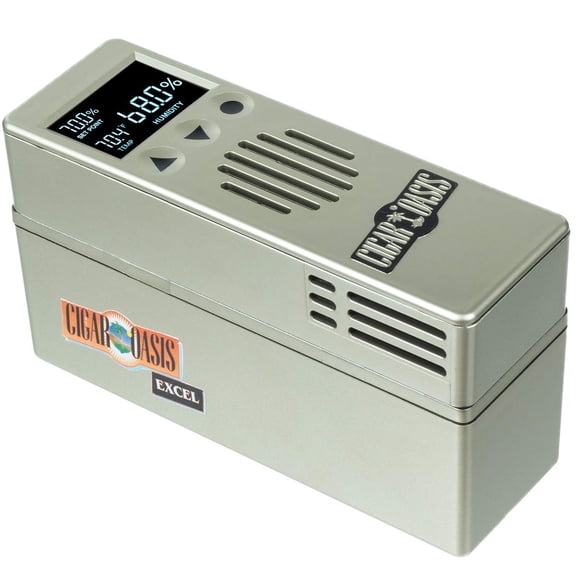 Cigar Oasis Excel 3.0 Electric Automatic Humdifier - Maintains 100 to 300 Cigars Up to 4 Cubic Feet