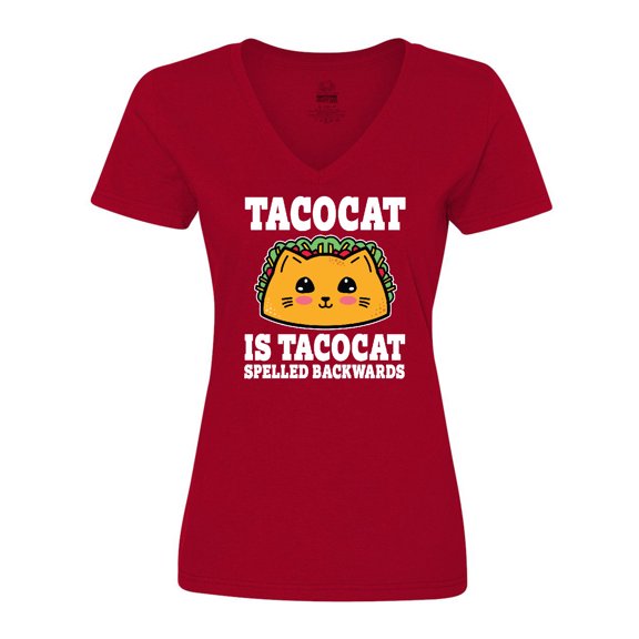 Inktastic Tacocat is Tacocat Spelled Backwards Cinco De Mayo Women's V-Neck T-Shirt
