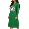 thumbnail image 4 of Taqqpue Womens Cotton Nightshirt Long Sleeve Crew Neck Halloween Zombie Print Loose Fit Knee Length Casual Pullover Soft Sleep Dress Oversized Sleepwear for Women Big Plus Sizes, 4 of 6