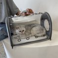 thumbnail image 2 of Bolsa de transporte para gatos, transparente, para salir, portátil, para coche, transpirable, para gatos, mochila para mascotas, mensajero portátil para gatos y perros, 2 of 5
