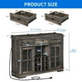 thumbnail image 5 of Dextrus 53" Buffet Sideboard with Sliding Door, Farmhouse Kitchen Storage Cabinet with Charging Station & Drawers & Wine Rack, Rustic Brown, 5 of 9