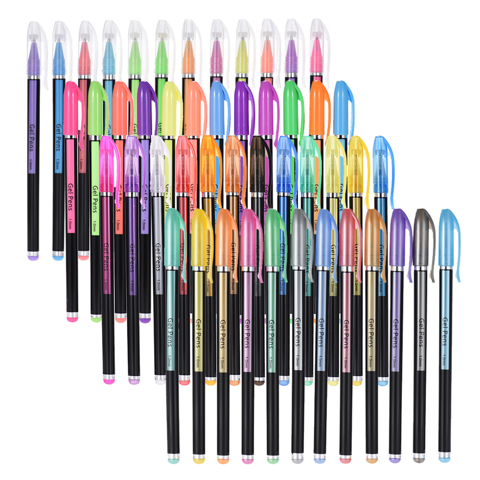 Tomshoo 48 Colors Gel Pens Includes Glitter/ Neon/ Gouache/ Metal Pens Marking Highlighting Drawing for Students Coloring Books