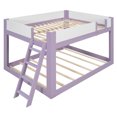 thumbnail image 6 of Queen-Over-Queen Low-Profile Bunk Bed with Guardrails, Wooden Kids Bed with Reversible Ladder, Accent Two-Tone Bed Frame, 6 of 7