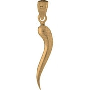 Yellow Gold-plated 925 Sterling Silver 32mm Solid Italian Horn Pendant (2.635 gram weight)