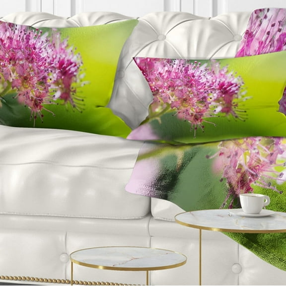 Designart 12" x 20" Green Polyester Throw Pillow