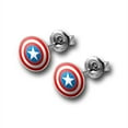 thumbnail image 1 of Marvel ER-CPTA Captain America Logo Boucles d'Oreilles Clous en Acier Inoxydable 316L, 1 of 2