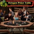 thumbnail image 2 of Yiwa Table de Poker Octogonale pour 8 Joueurs, Table de Jeu Texas Holdem Pliable de 47 Pouces avec Porte-Gobelets, Conception Portable avec Rails Rembourrés Résistants à l'Eau, 2 of 8