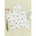 thumbnail image 3 of Bagilaanoe Toddler Baby Girls Swimsuit Cover Up Print Hoodie Beach Cover Up Rashguard 6M 12M 2T 3T 4T Kids Summer Loose Bathing Suit, 3 of 9
